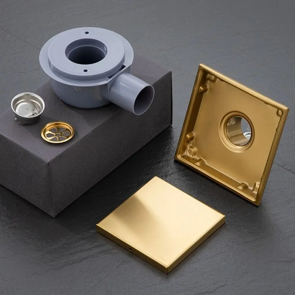 

Квадратный слив для пола из нержавеющей стали 304, вставка для плитки, аксессуары, слив с большим потоком, анти-запах, решетки для душа, кухня