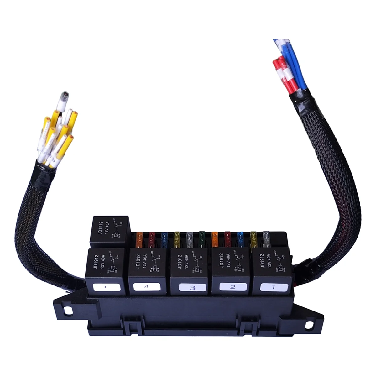 

Fuse Relay Box Pre-Wired Fuse and Relay Box with 6 Relays and 11 Way ATC/ATO Relay Fuse Box for Automotive,