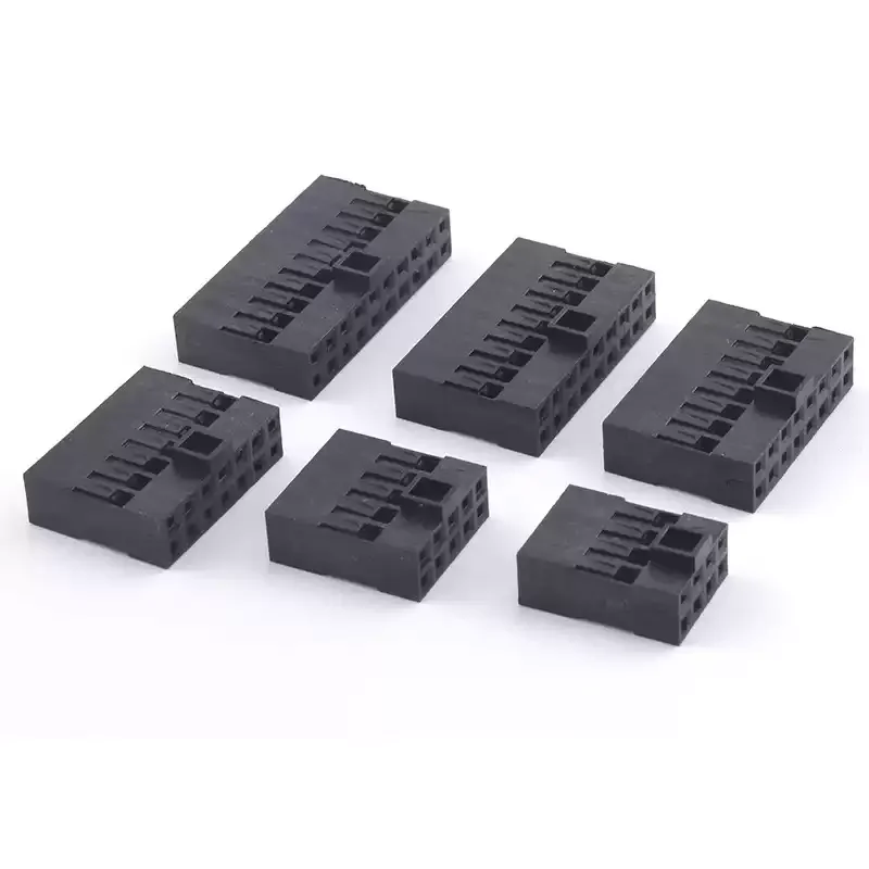 50PCS DuPont 2.54mm bumped, foolproof low-profile DuPont rubber shell double-row connector plug
