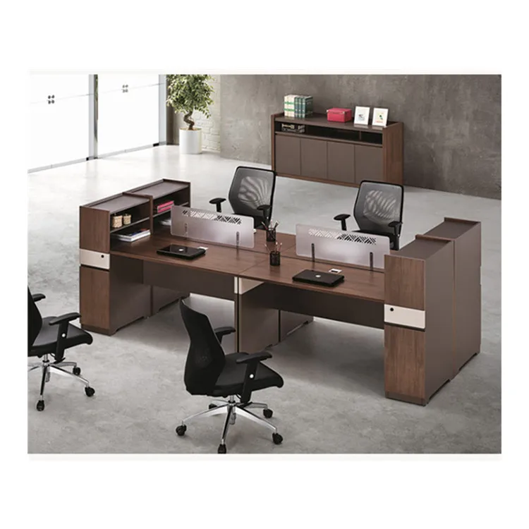 

Cheap Modular Furniture Office Staff Computer Work Desk Workstation With File Cabinet Four Person Co Working Workspace