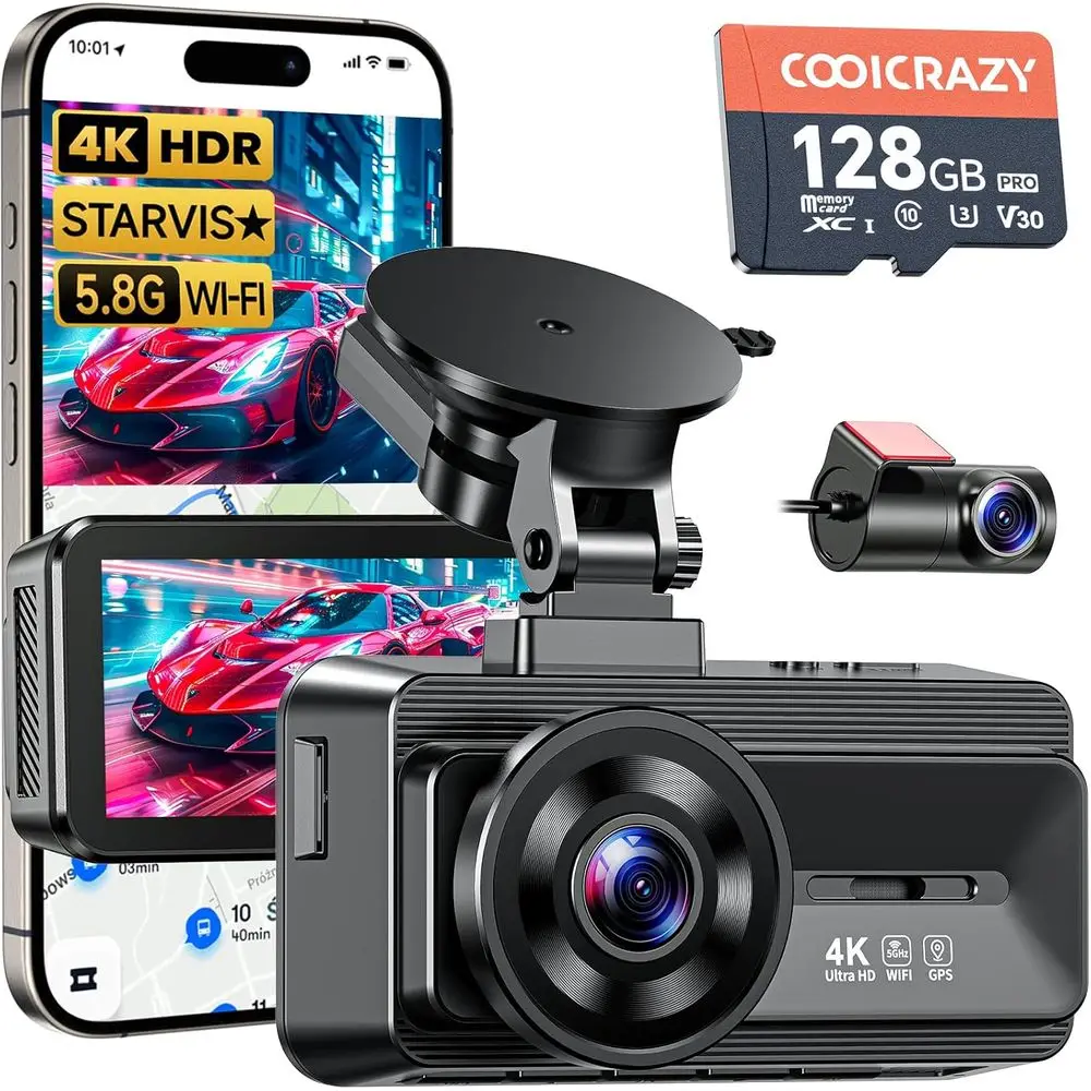 4K Dual Dash Cam Wi…