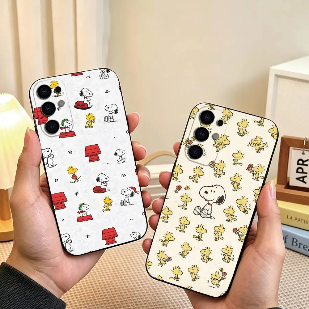 C-Cute C-Cartoon S-SnoopyES Phone Case For Samsung S26,S25,S24,S23,S22,S21,S30,Ultra,Plus,Fe,Soft Silicone Black Cover Gift