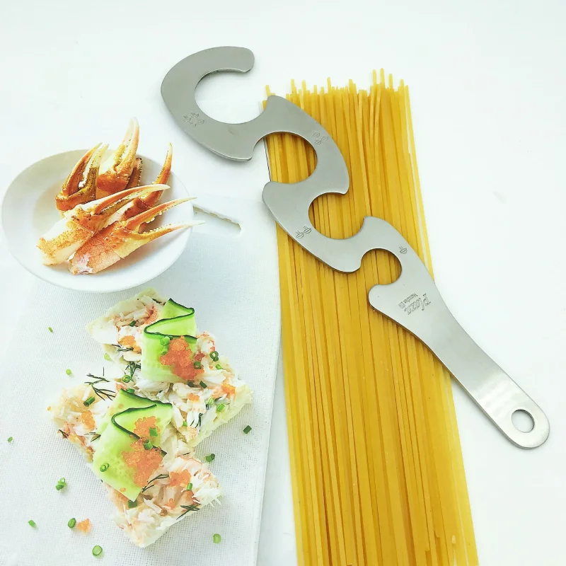 Stainless Steel Spaghetti Measurer  Easy 4 Hole Portion Clearing Pasta Ruler Measuring Tool Cooking Supplies Control Tools