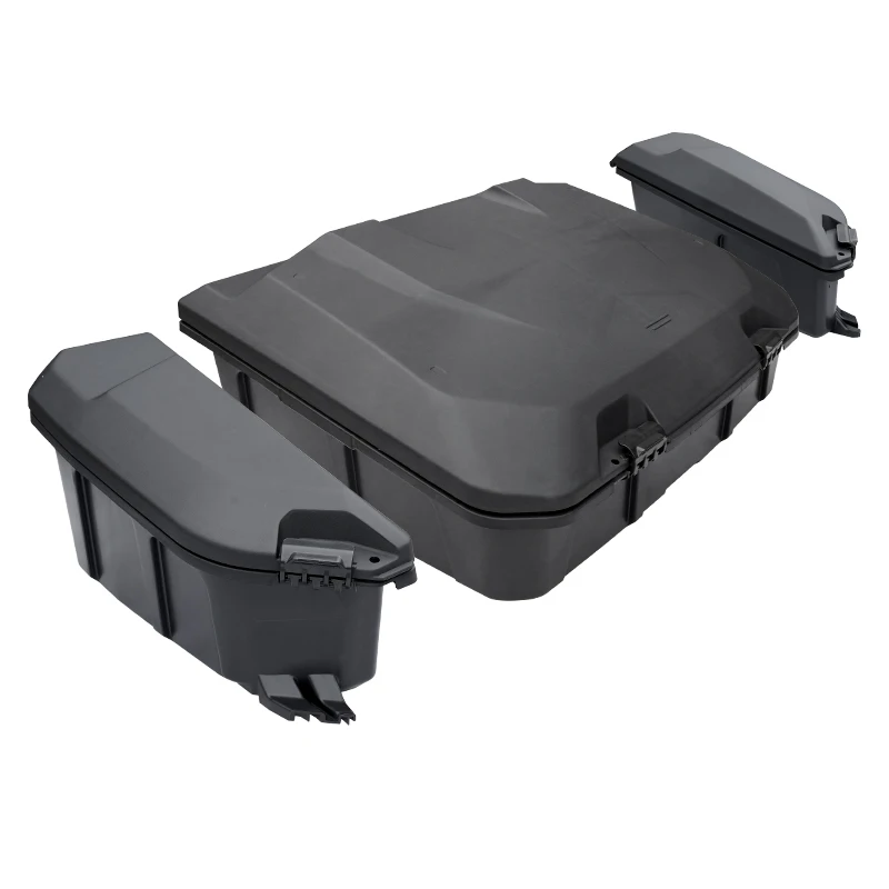 Black weatherproof side cargo boxes rear cargo trunk box for Can-Am Maverick R 2024