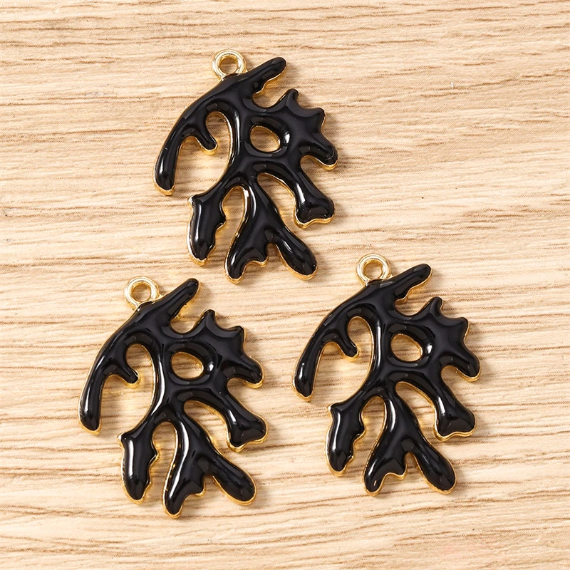 10 Stück 20 x 27 mm niedliche Emaille-Meereslebewesen-Korallen-Charms-Anhänger für die Herstellung von Halsketten, Ohrringen, Armbändern, DIY-Handwerk, Schmuckzubehör – Detail 10