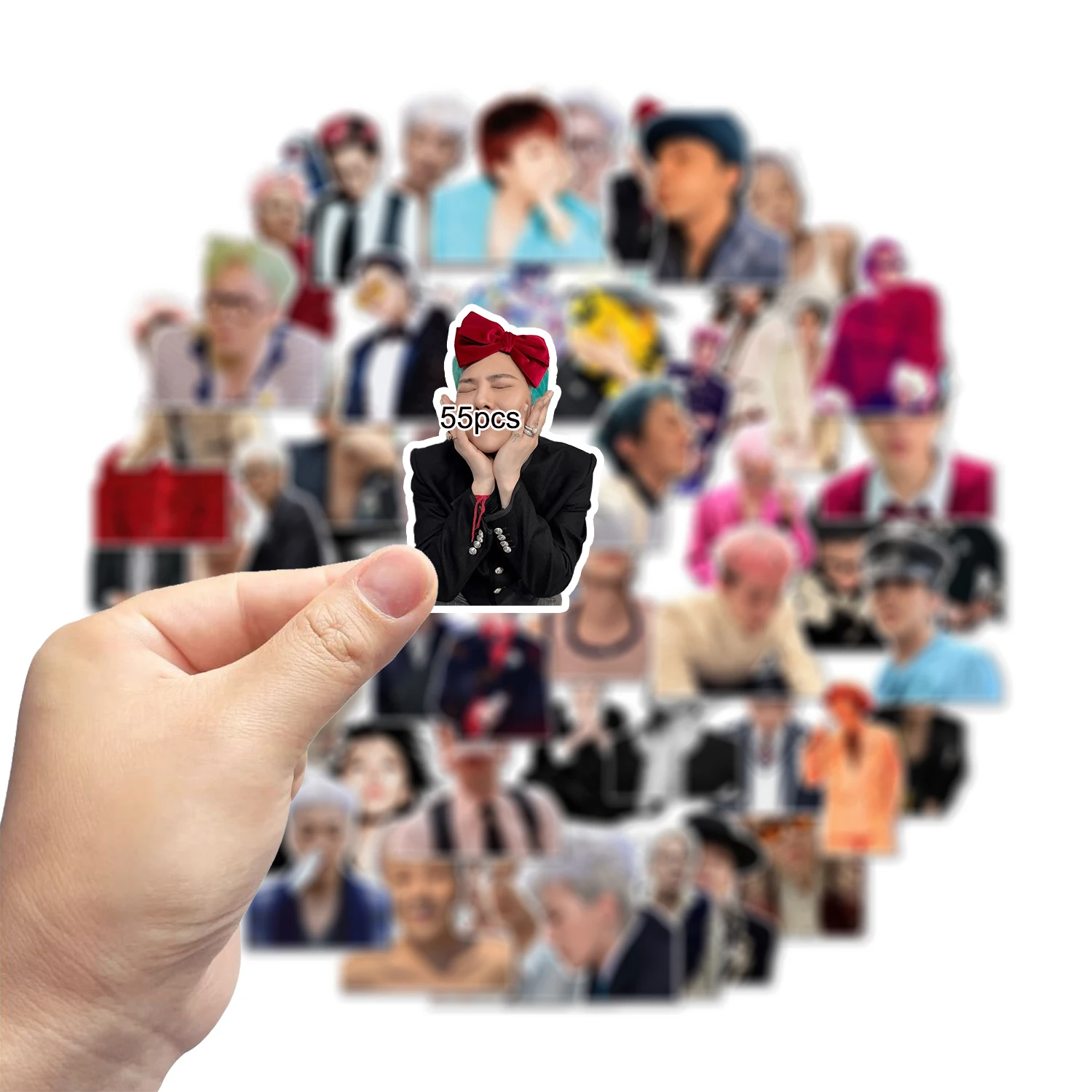 50Pcs KPOP Cartoon Waterproof Decals Idol Collectible Stickers Fashion Decor for Electronic Devices