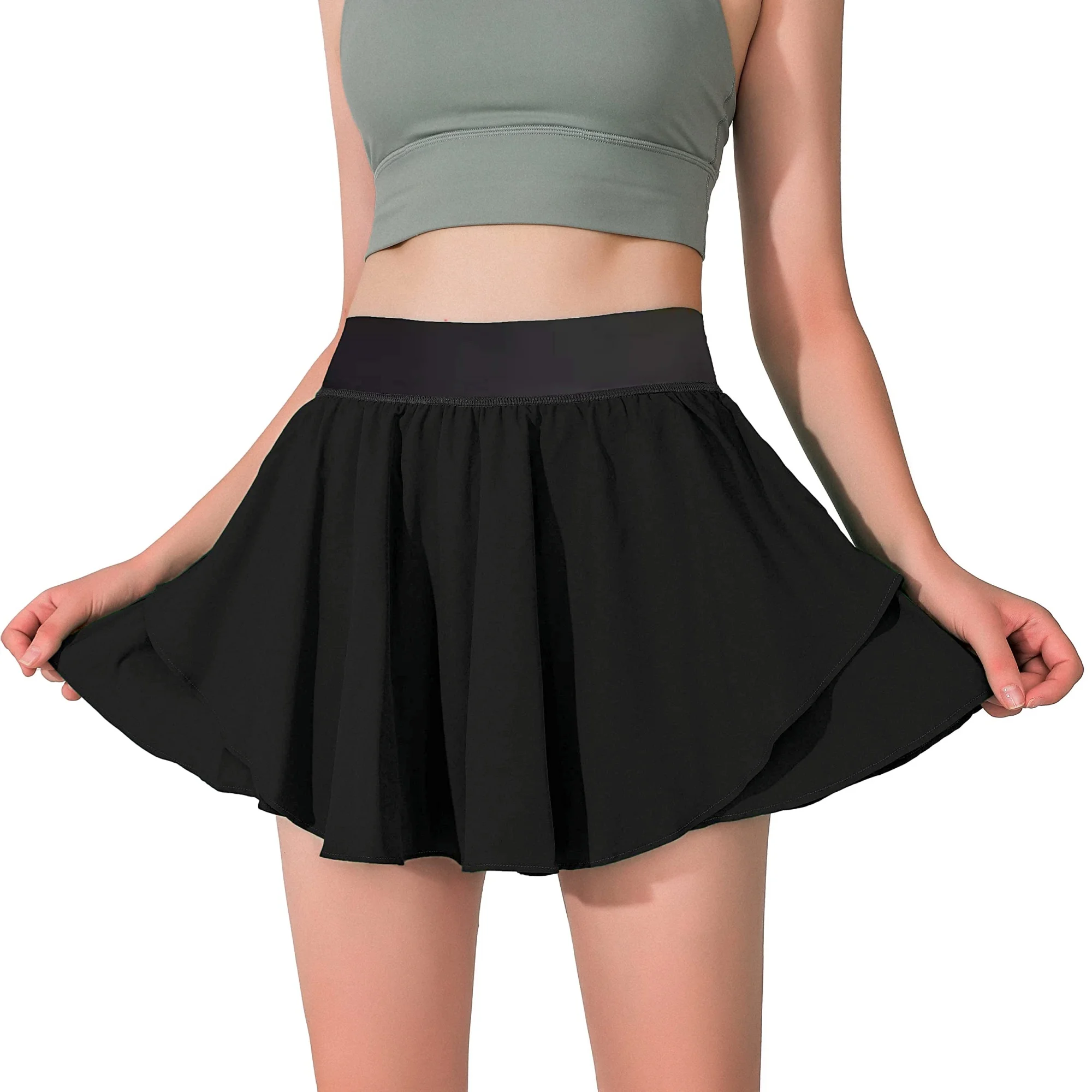 

High-Waisted Tennis Skorts for Women with Pockets Athletic Golf Skirts Running Workout Shorts Comfortable Sportswear for Ladies