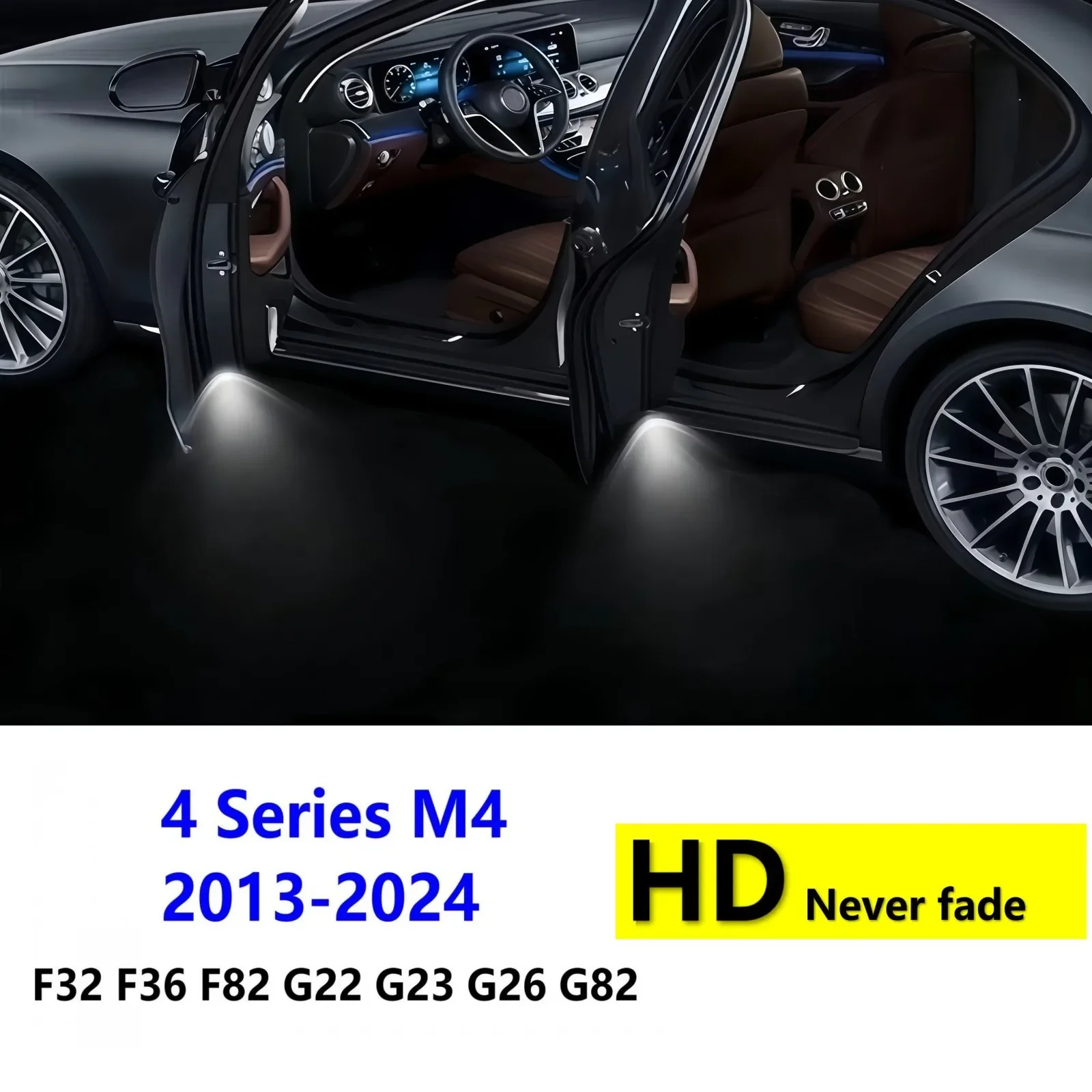 HD 2X Accessories I4 M4 420i F82 G82 G83 G26 G22 G23 F32 F33 F36 2013-2024 For BMW 4 Series Led Car Door Projector Welcome Light
