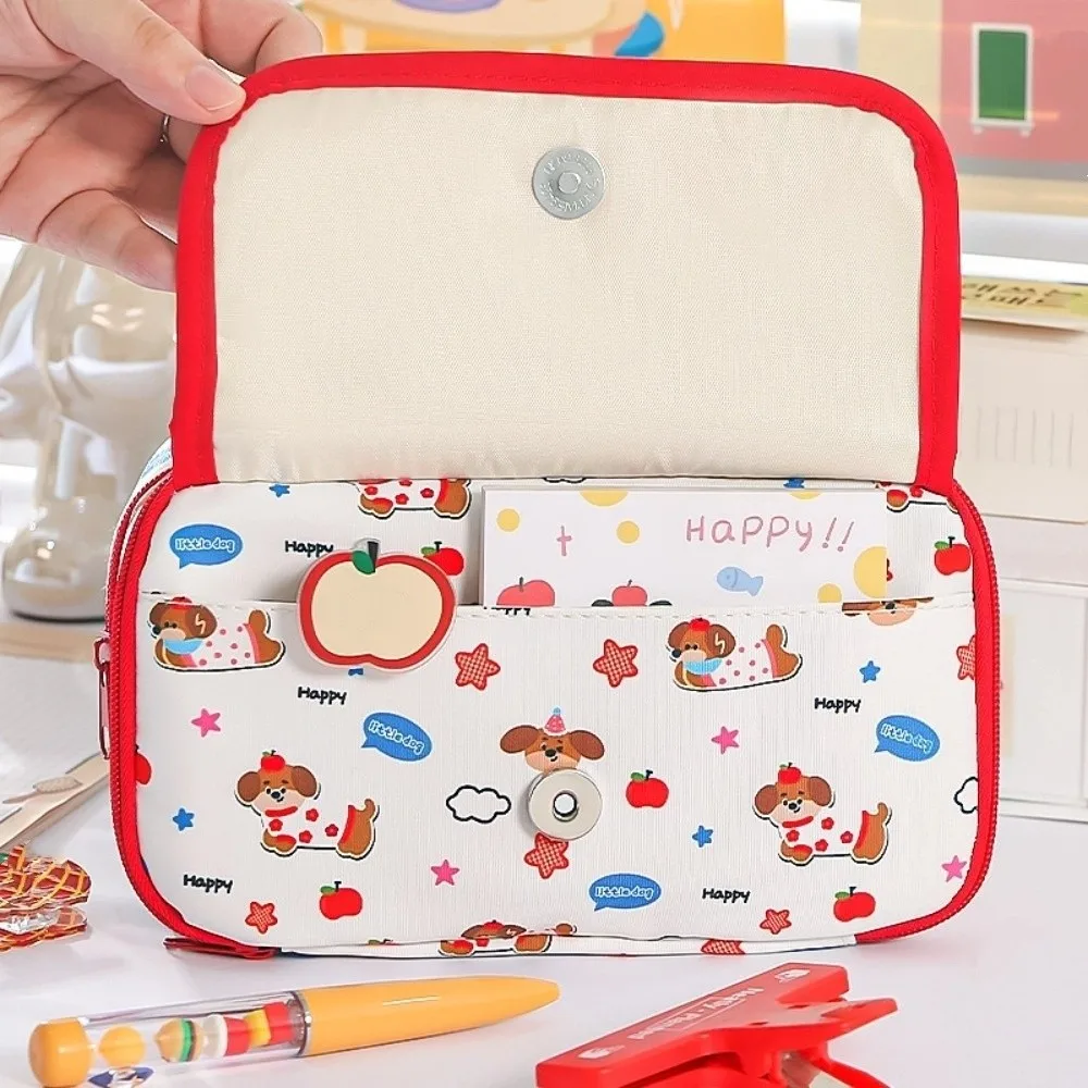 

Large Capacity Dopamine Puppy Pencil Bag Cosmetics Storage Fruit Dogs Stationery Storage Bag Cute Creative Pen Pencil Case