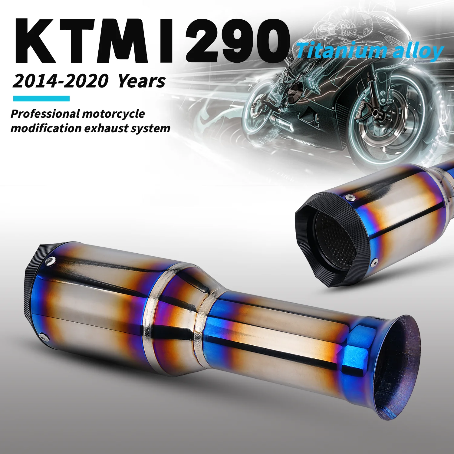 

For KTM 1290 KEDU Motorcycle Titanium alloy Exhaust middle-tail Link Pipe Modify Muffler Escape 2014-2020 year Connect original