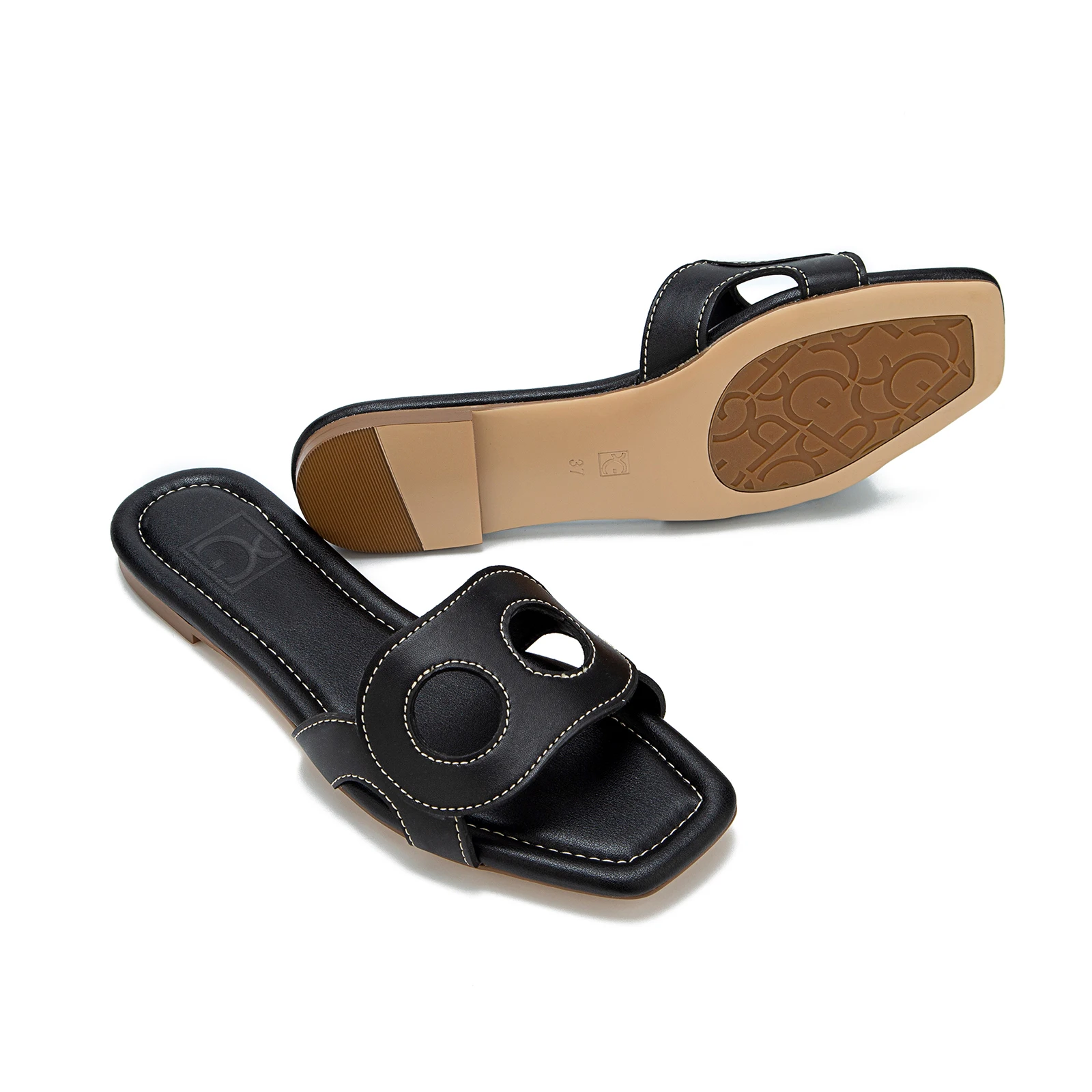 PG PATSY GARIS Niche Brand Women's Slippers Fashion Design Multifunctional Outdoor Style Women's Flat Slippers Solid Color