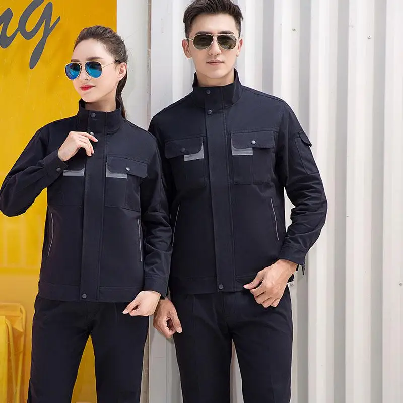 Cotton Working Clothes For Men Short Sleeve Uniform Suit Painter Factory Workshop Mechanic Electric Welder Repairman Print Logo