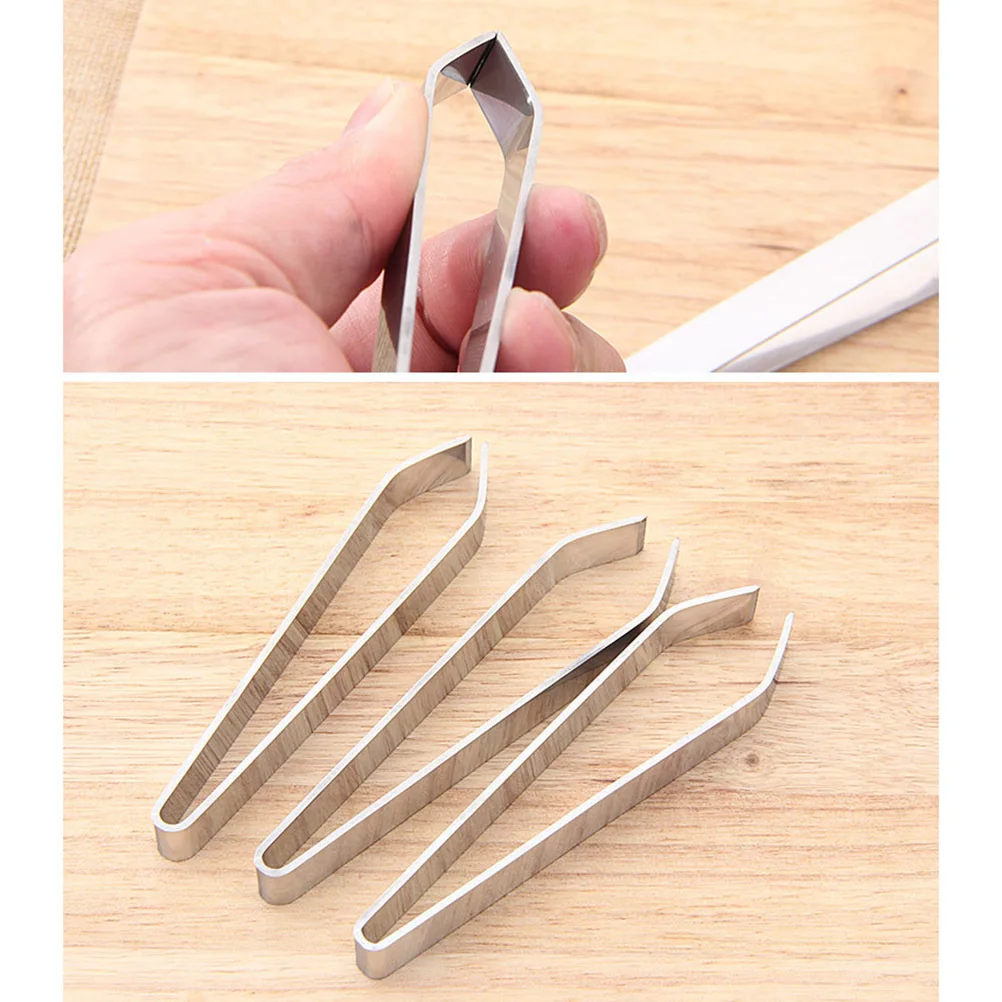 

3Pcs Fish Bone Tweezer Stainless Steel Handmade Precision Deboner Kitchen Tool for Restaurant Home Hair Removal Clip