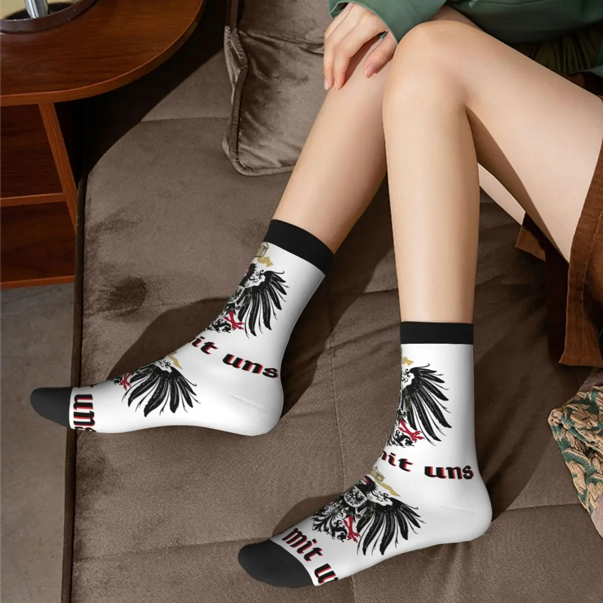 Winter Warm Harajuku Women Men God With Us Coat Of Arms Of The German Empire Socks Breathable Sports Socks