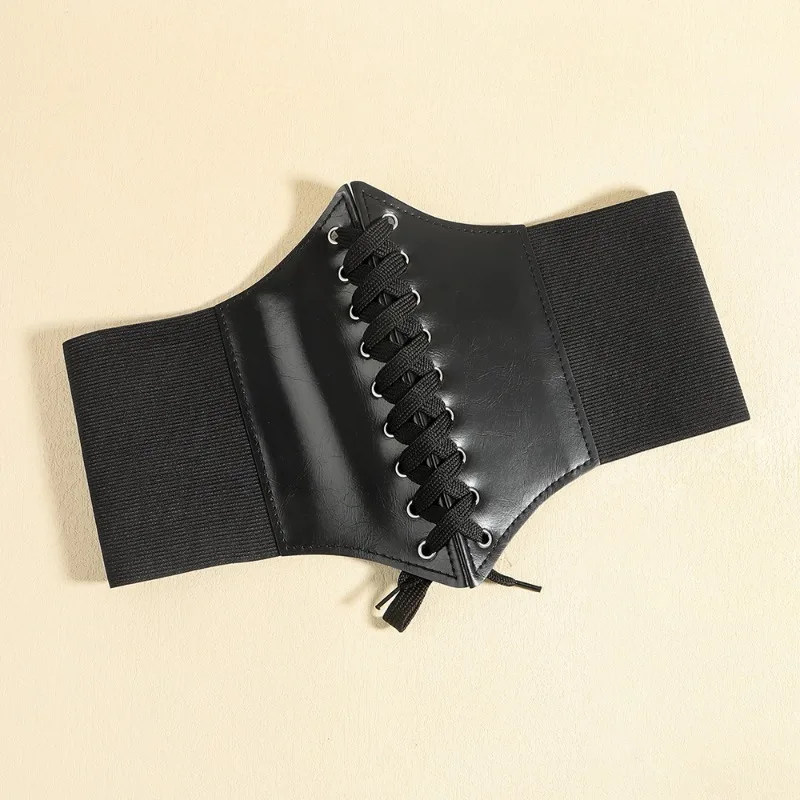 Cinture larghe per corsetto alla moda Cintura dimagrante modellante per il corpo in ecopelle per donna Cintura elastica attillata a vita alta per l'uso quotidiano