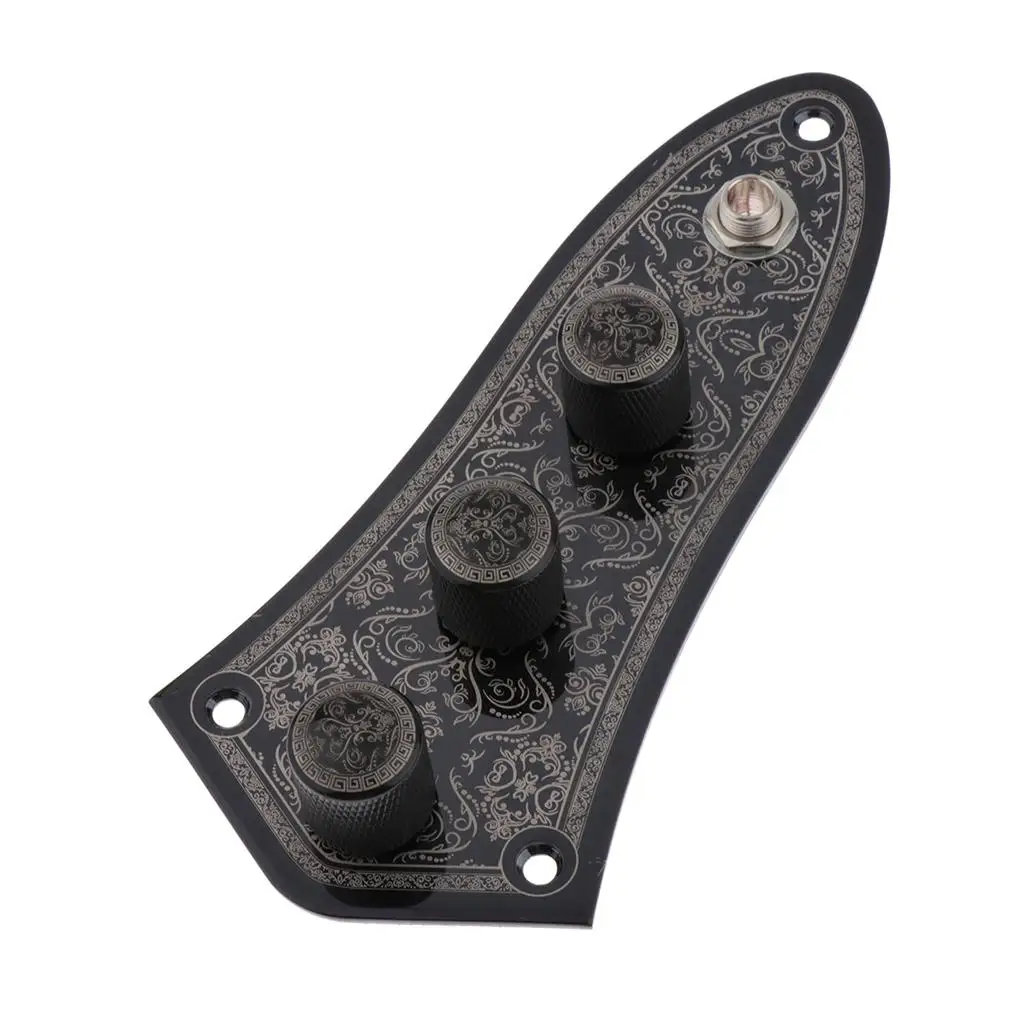 Iron Jazz Bass Control Plate Prewired Loaded with Volume Tone Knobs Socket for JB Guitar Wiring Harness Upgrade Parts view 3