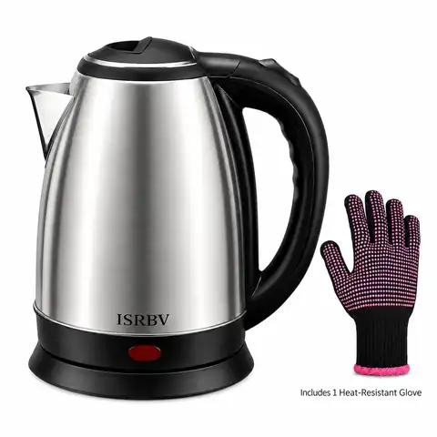 1pc Electric Kettle, 304 Stainless Steel Large Capacity Electric Kettle, Automatic Power-Off, Anti-Scalding Coiled Boiling Kettle, Household Stainless Steel Electric Kettle, Suitable For Home, Rooms, Hotels