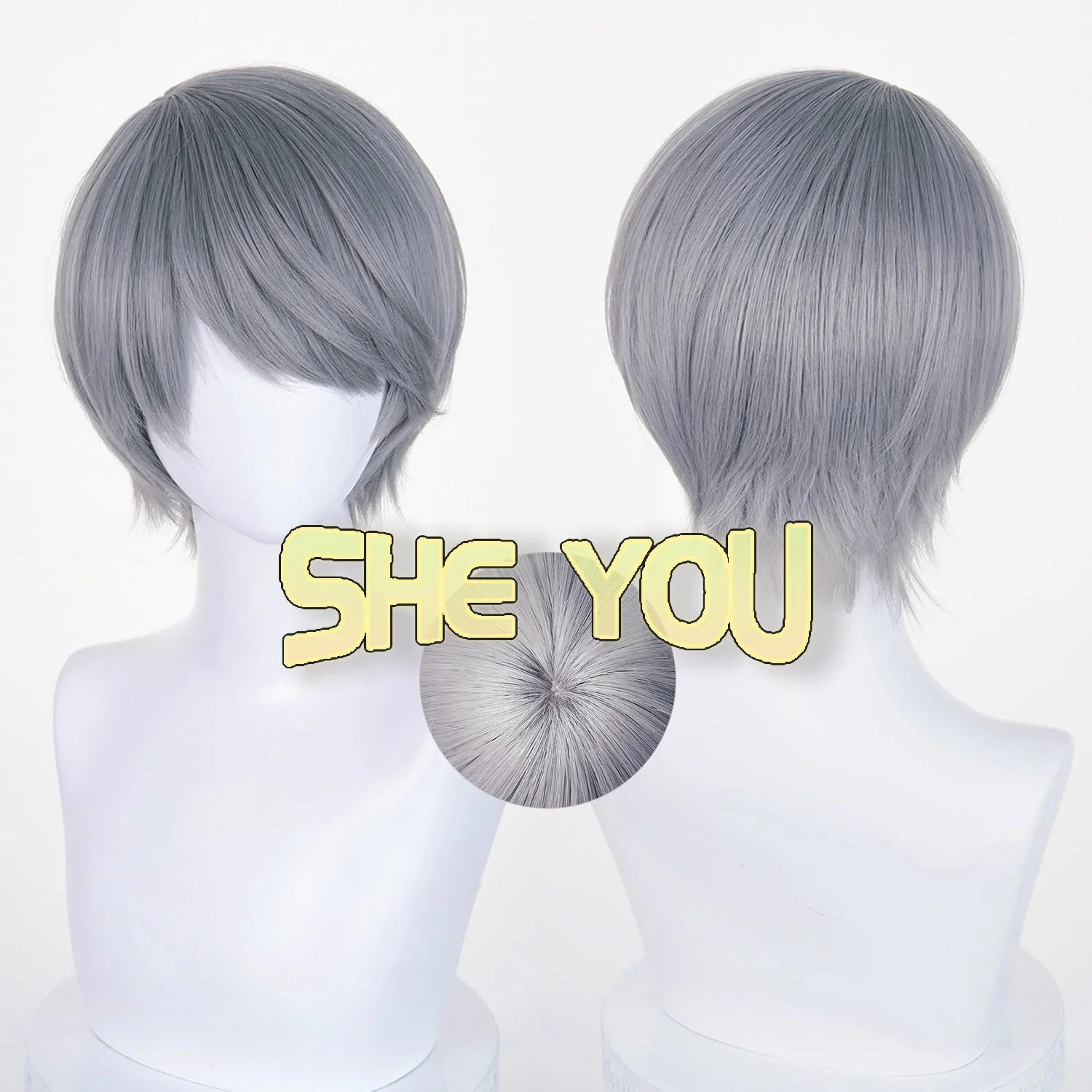 

Anime Yu Narukami Wig Gray Bowl-shaped Short Straight Party Hair Halloween Cosplay Wigs