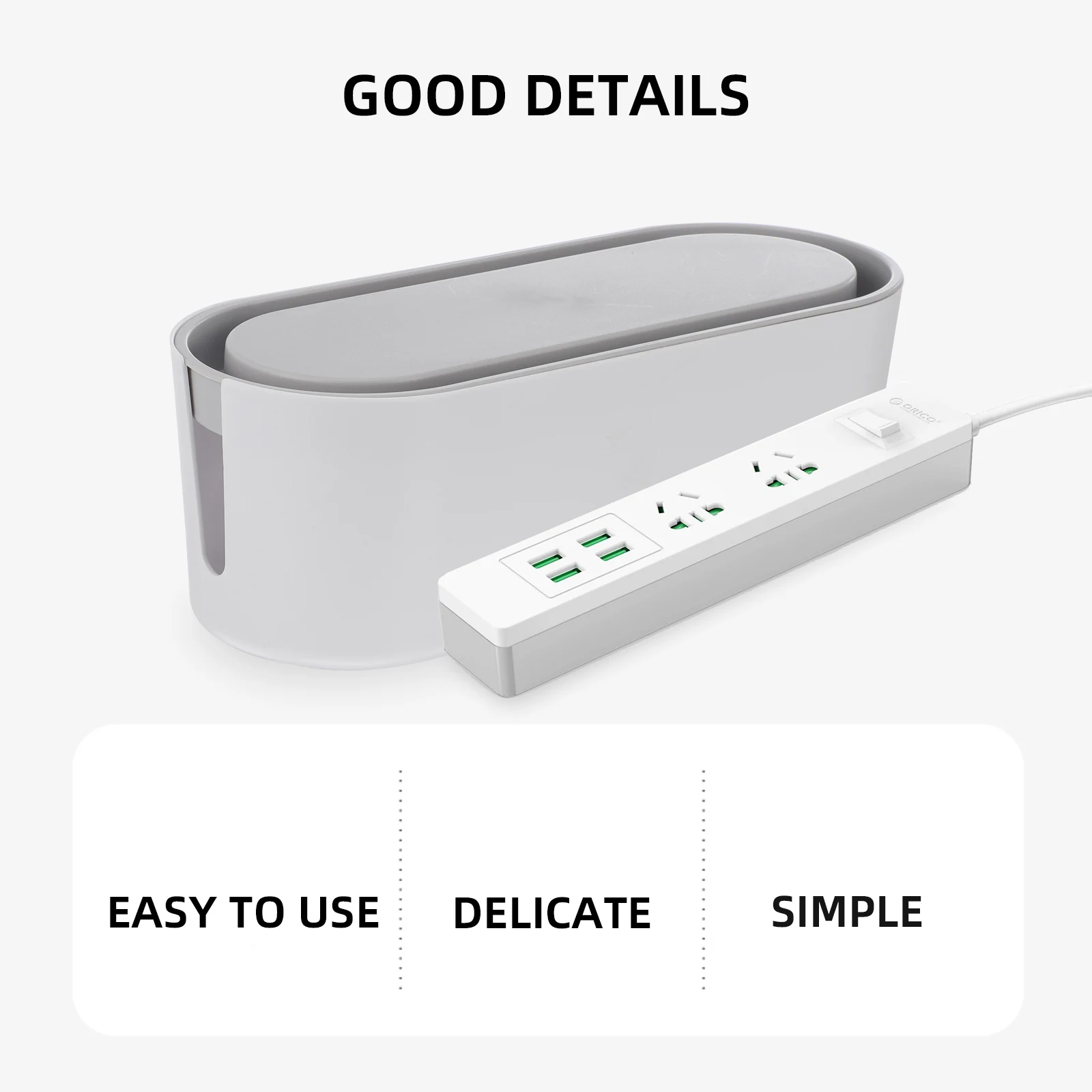 

1pc Power Strip Organizer Box Cable Storage Holder Durable Plastic Detachable Cover Dustproof For Desktop Floor Household Use