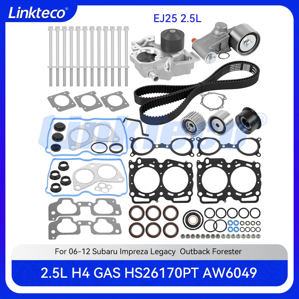 

Комплект ремня ГРМ двигателя, полный комплект прокладок водяного насоса, подходит для 2,5 л EJ25 EJ253 для 06-12 Subaru Impreza Legacy Outback Forester 2,5 л