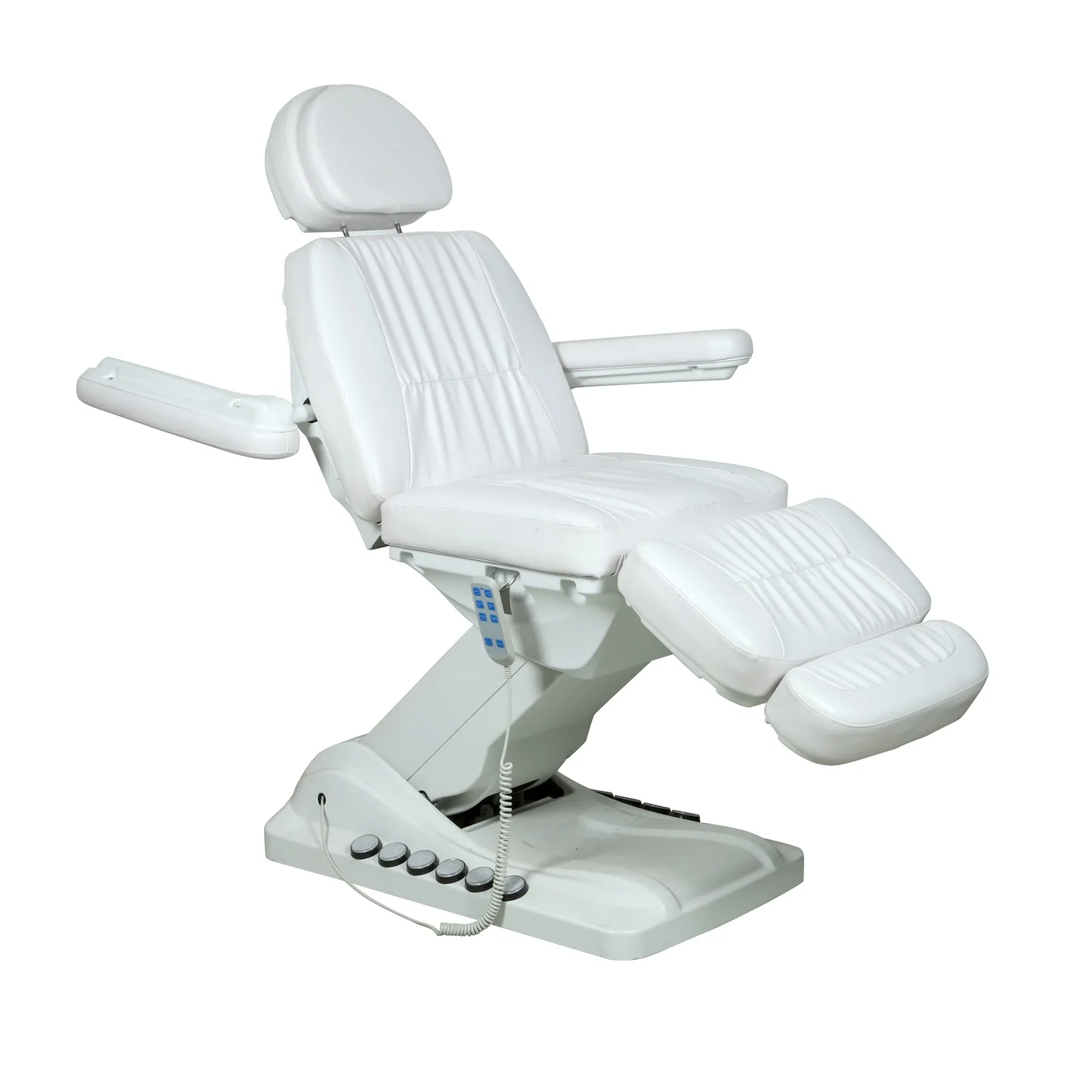 Luxury LED Light Base With Foot Control White 3 Motors High Load-bearing Beauty Massage Bed Beauty Salon Facial Bed