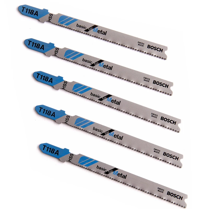 BOSCH 2608631013 Curved Saw Blade T118A Basic for Metal HSS 5-Pack 92mm Metal Straight Cutting Attachments Tool Accessories