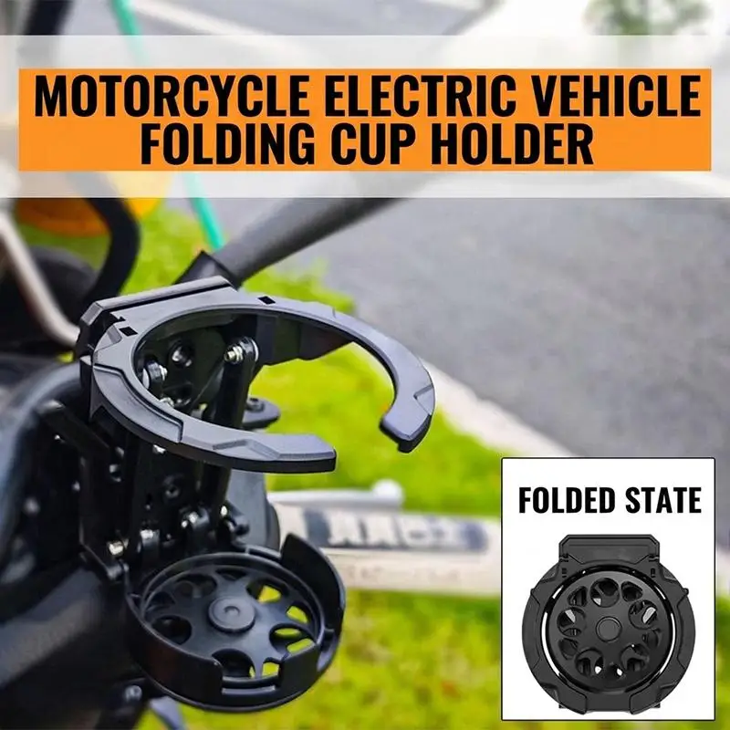 Motorcycle Electric Vehicle Folding Cup Holder With Sturdy Build And Anti Slip Design Perfect For Daily Riding Road Trips