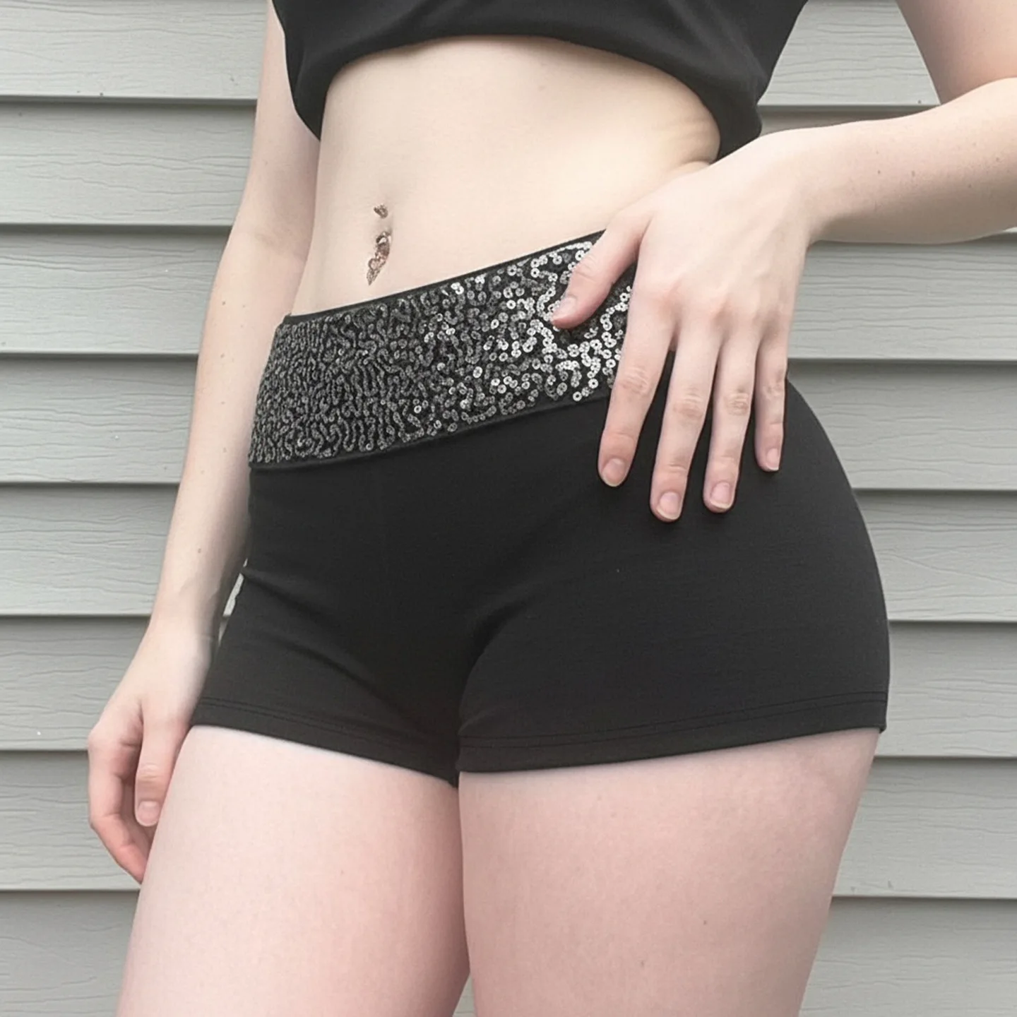 

Y2k Spice Girl, шорты с низкой талией и блестками на талии, женские узкие повседневные шорты