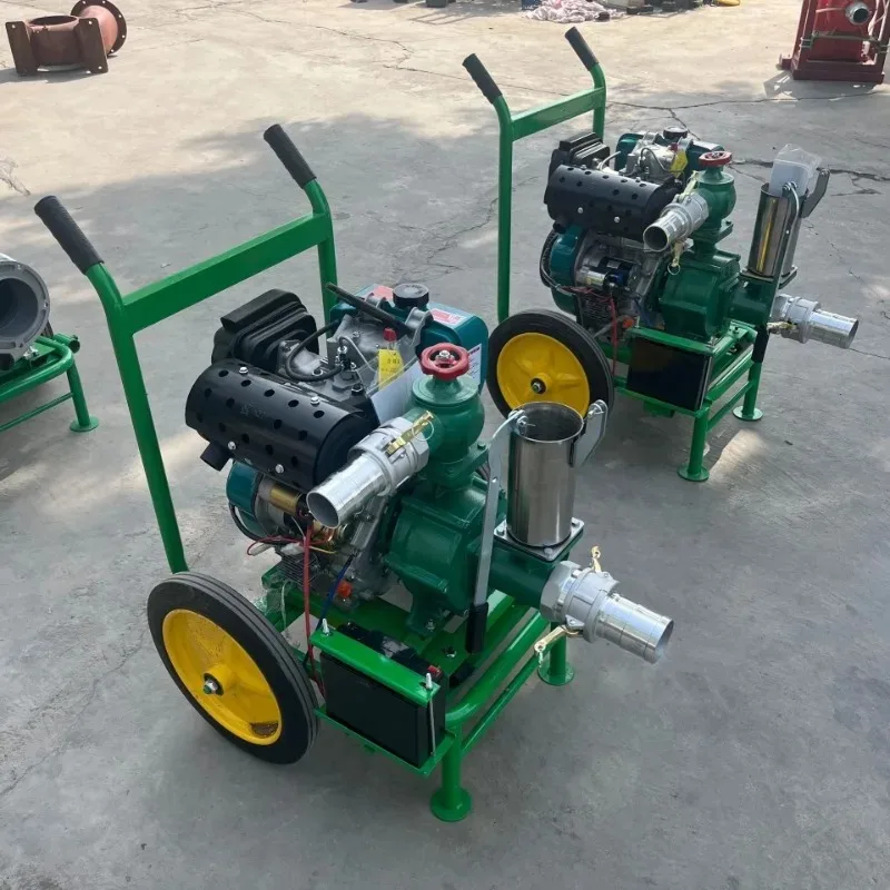 Rural irrigation drainage pump for garden, industrial sewage discharge emergency watering self-priming diesel pump