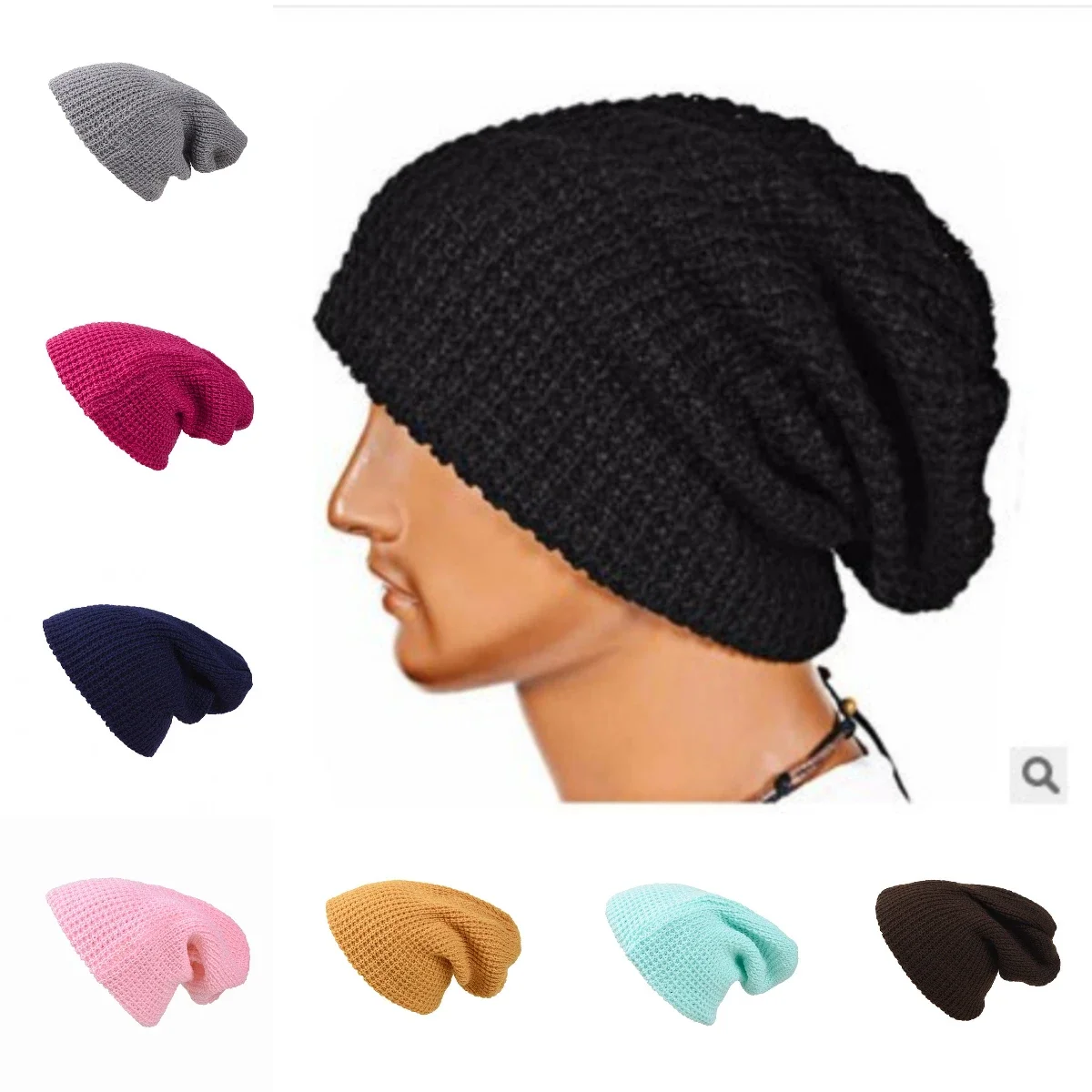 

Winter Knitted Woolen Hat Solid Wool Cap for Women Men Fashion Outdoor Beanies Hat Warm Bonnet Hoods Hip-hop Snow Ski Warmer