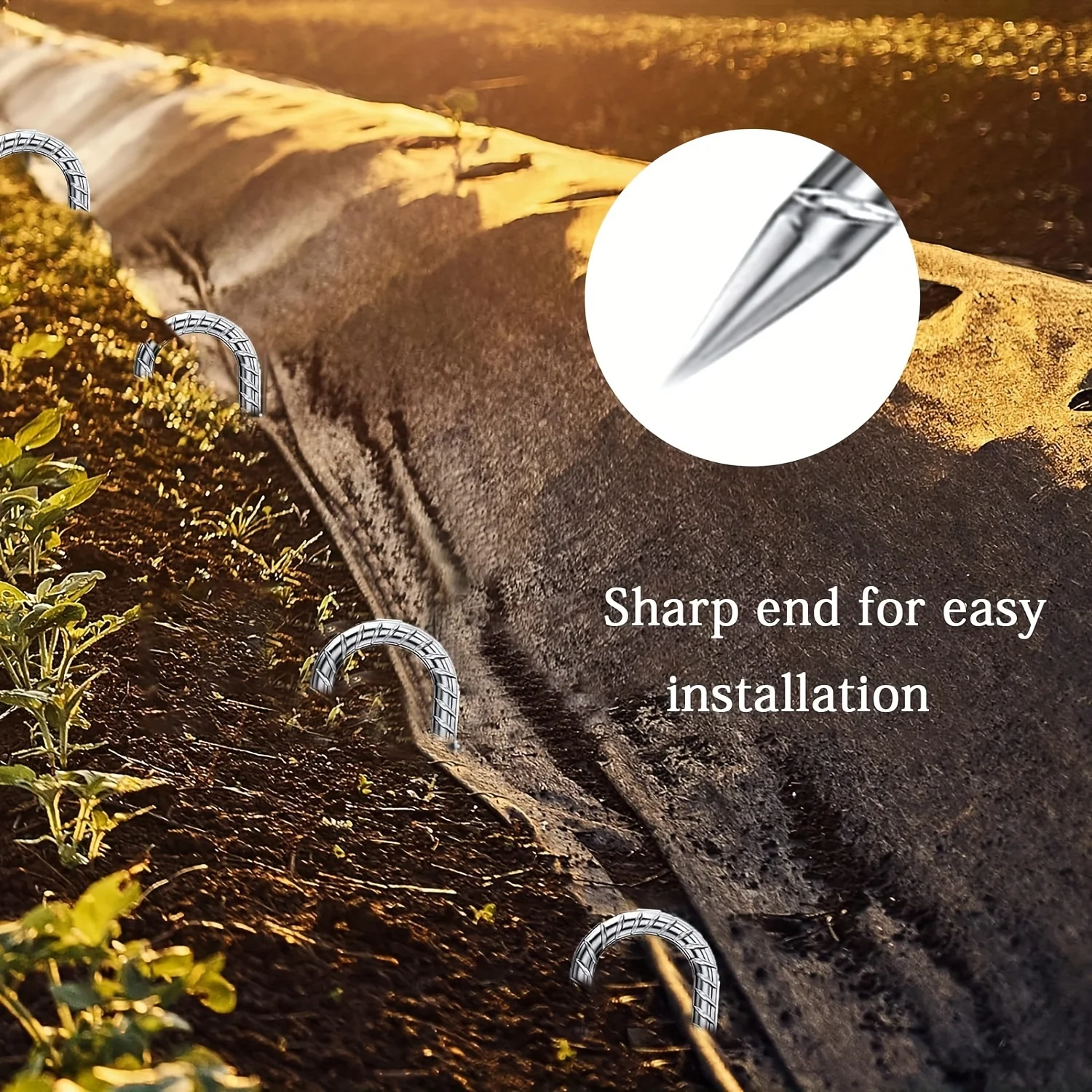 أوتاد حديد التسليح J Hook مقاس 12 بوصة فضية، مراسي أرضية عالية الجودة احترافية لسياج سلسلة الارتباط، وشبكات رياضية، والتخييم #2