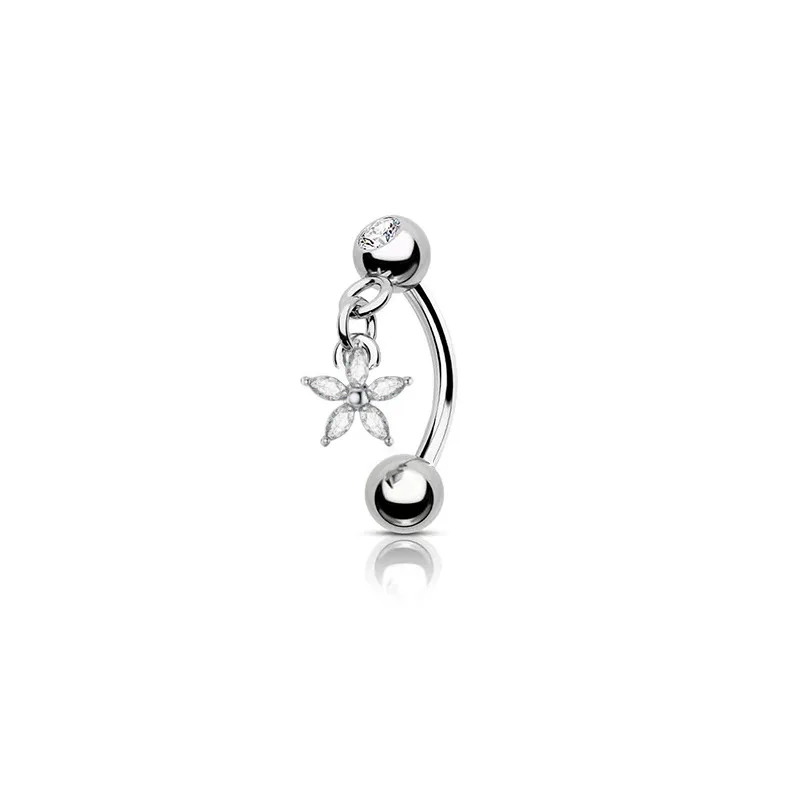 1Pc Stainless Steel Butterfly Face Eyebrow Ring Lip Ring Earbone Studs Fashion Claw Inlaid Cochlear Stud Simple Puncture Jewelry