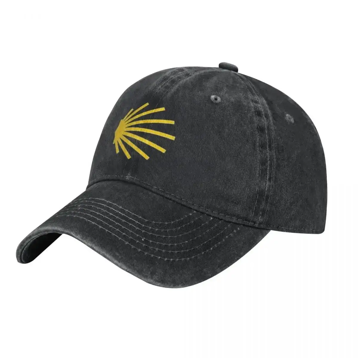 Gorra de béisbol amarilla grande con el símbolo del Camino de Santiago, diseño unisex, ideal para fanáticos de álbumes de música