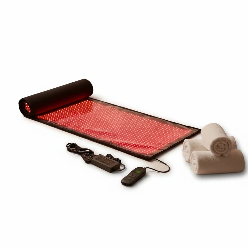 

Red Light Therapy Mat, 660nm 850nm LED, 200x80cm Photobiomodulation Pad, Premium Full Body Healing Blanket, Home Use