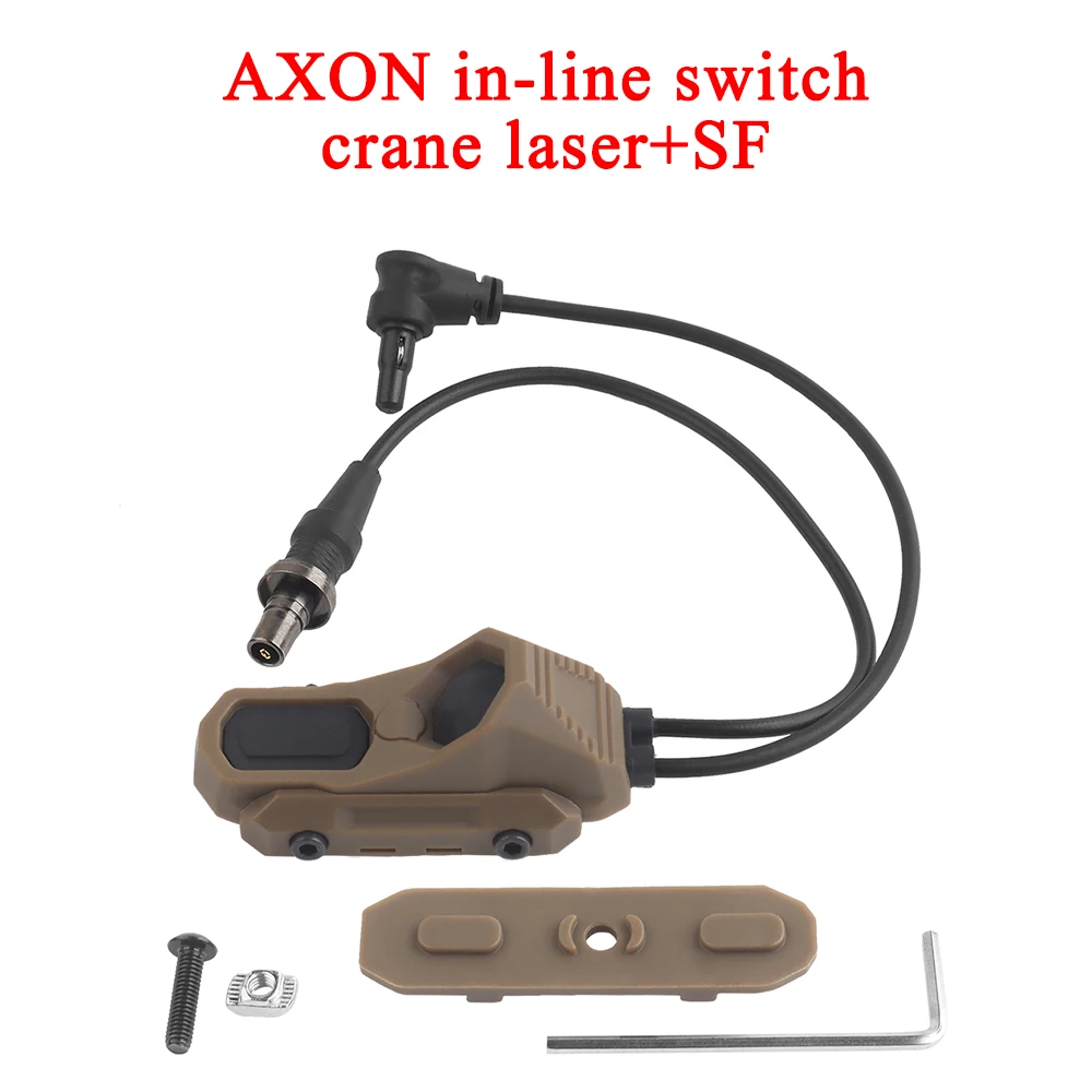 Tactical AXON Remote In-Line Dual Function Pressure Switch Latarka PEQ NGAL Laser Push Button SF/2.5mm/Wtyczki dźwigowe