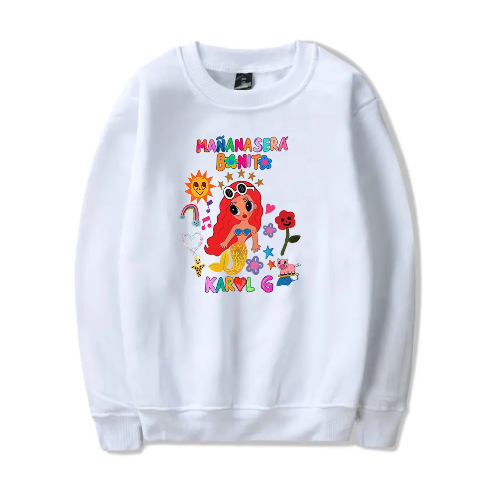 

2023 Karol G Manana Sera Bonito Logo Crewneck Merch Sweatshirt Men Women Print Pullover Unisex Harajuku Casual Sweatshirt