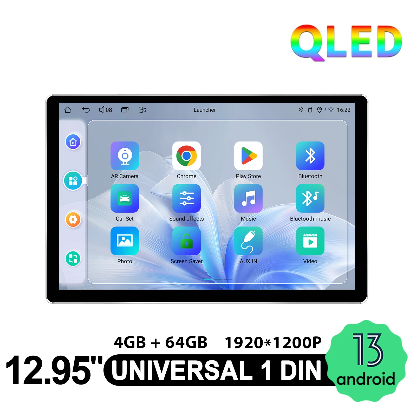 JOYING 12.95 ''راديو ستيريو السيارة العالمي 1920x1200 HD مشغل وسائط متعددة بلوتوث FM AUX Carplay وأندرويد السيارات الشحن السريع