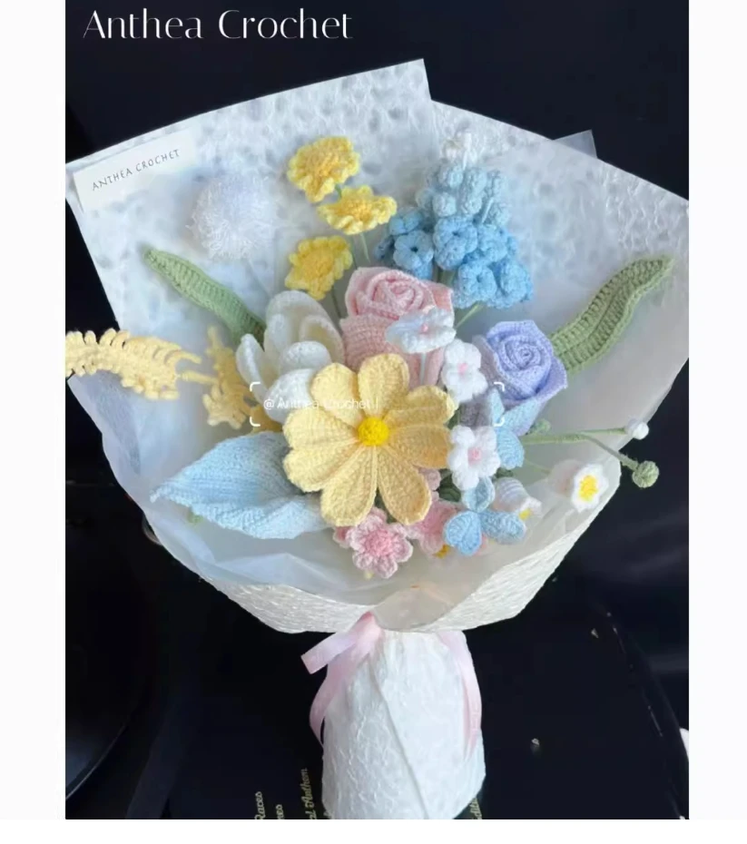 Twisting Stick Hug Bucket Bouquet Handmade DIY Material Package Homemade Finished Flowers for Friends’ Birthday Gifts as Housew