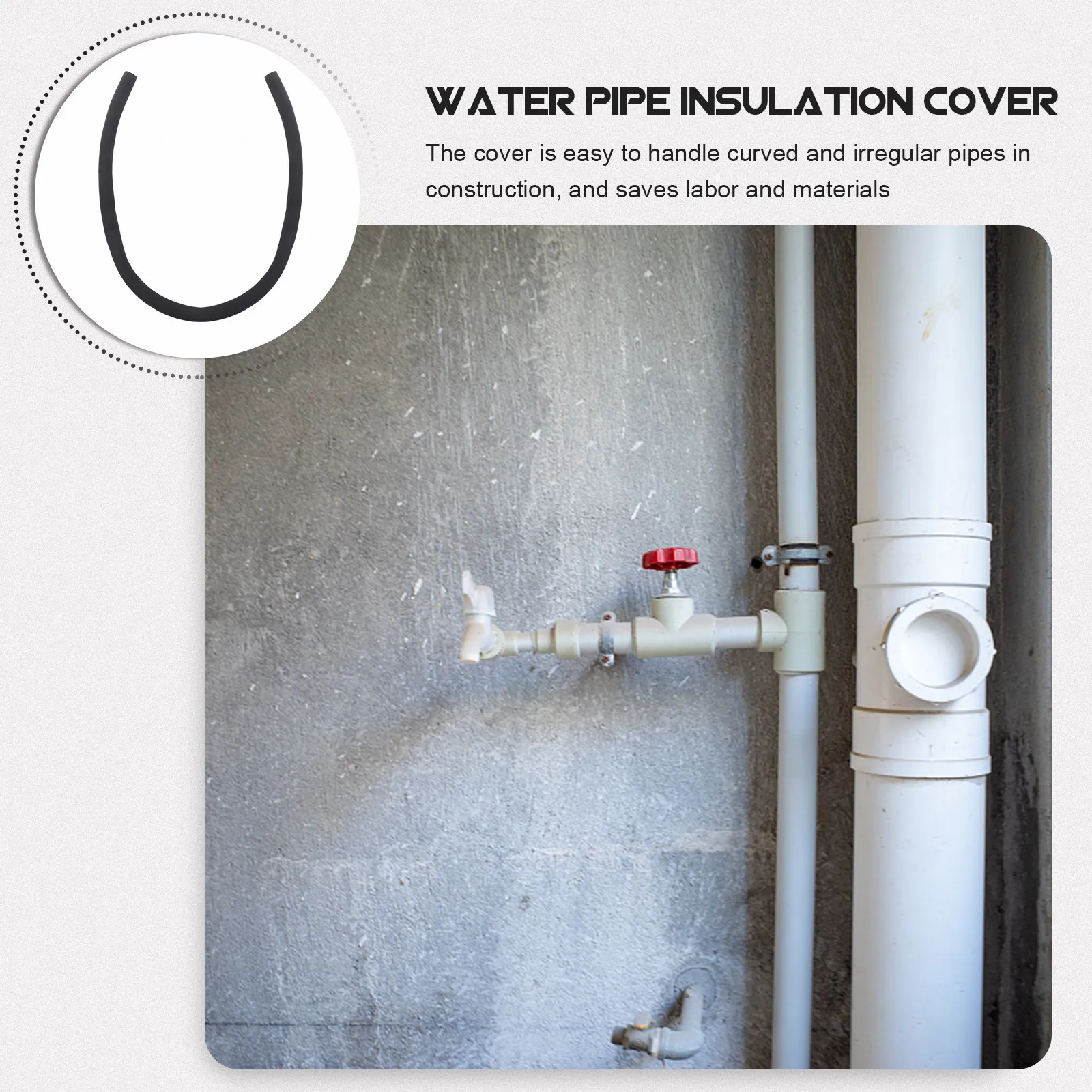 2Pcs Insulation Sleeve Water Pipe Antifreeze Cover High Density Thermal Sponge Flexible Protective Cover for Outdoor Air