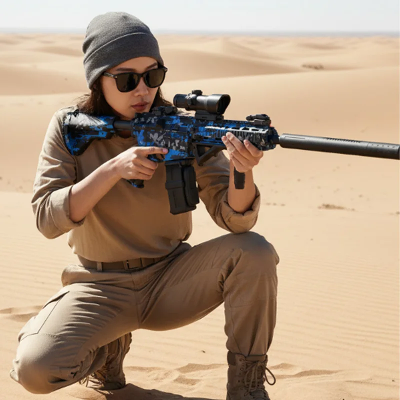 Blaster de brinquedo estilo nerf automático m416 para crianças de 5 a 12 anos, atirador de bola de gel elétrico para diversão ao ar livre e batalhas de equipe, presente perfeito