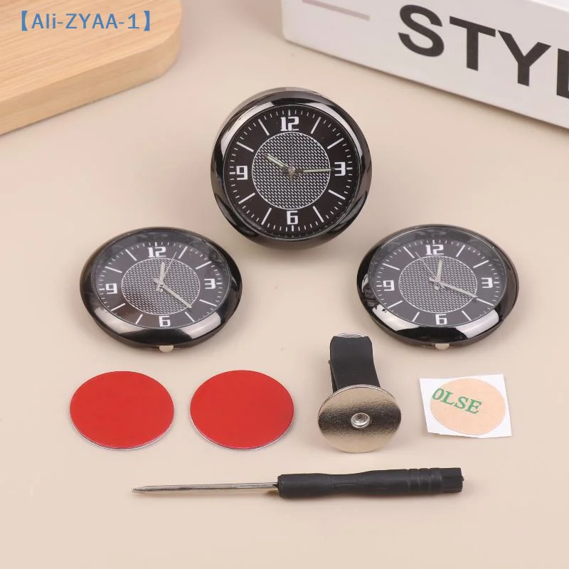 【ZYAA-1】Car Clock Luminous Mini Automobiles Internal Stick-On Digital Watch Mechanics Quartz Clocks Auto Ornament 40mm