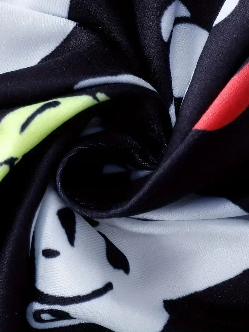 Plus Size 1XL-5XL Women's Fashion Christmas Print  Pants Ladies  Casual Patchwork Lace UpWide Leg Pants Loose Pants