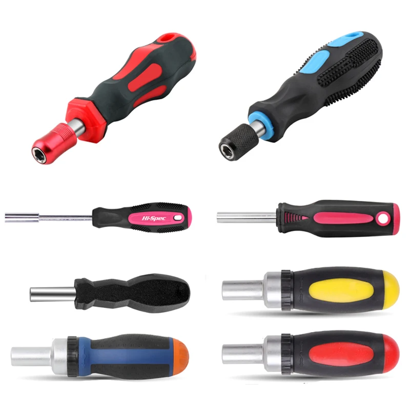 1pcs 1/4 (6.35mm) Ratchet Screwdriver Bit Holder Handle Multifunctional Magnetic Bit Driver For Slotted Hex Torx Phillips Bit