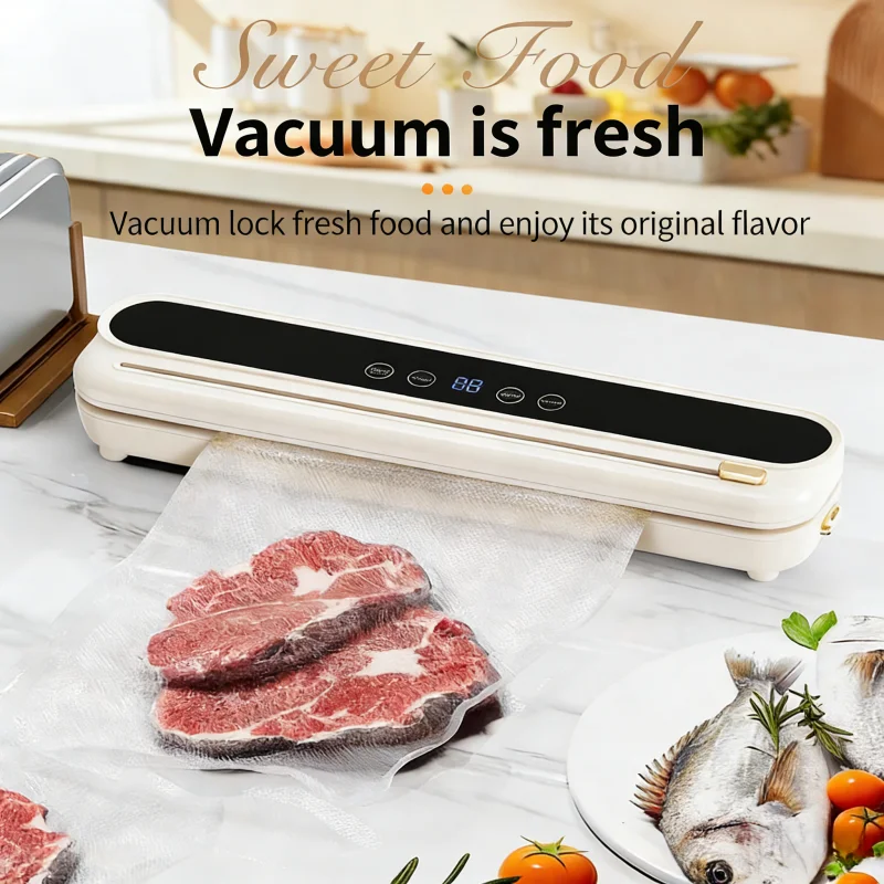 

Electric Vacuum Sealer Built-in Cutter Kitchen Food Storage Seal Touch Button Dry/Wet Food Sealing Packaging Vacuum Machine