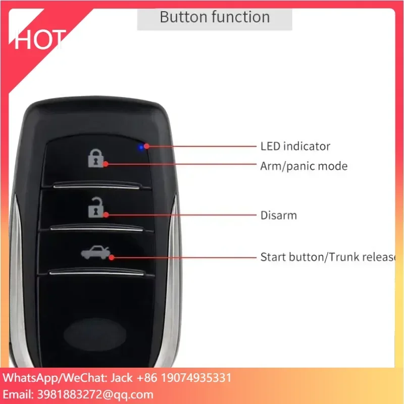 Easyguard Passive Keyless Entry Push Button Start Can Bus Car Alarm Fit For Key Start Petrol Camry 18-20