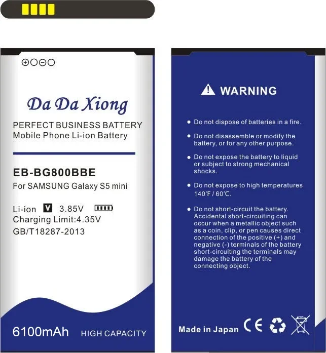 DaDa Xiong 6100mAh EB-BG800BBE Replacement For Samsung GALAXY S5 Mini Battery G870 SM-G800F SM-G800H