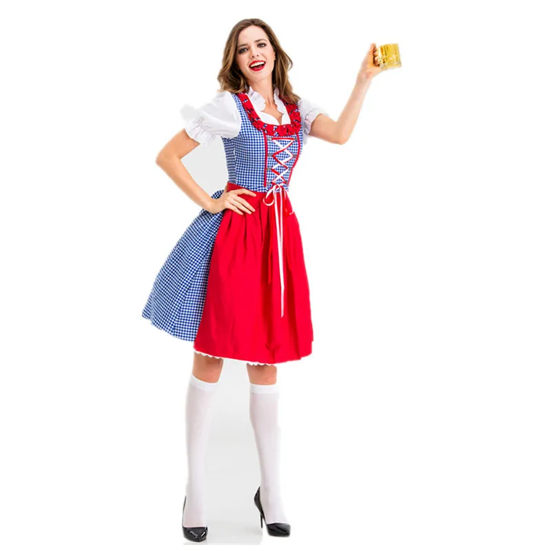 

Women Traditional Oktoberfest Dirndl Dress German Bavarian Beer Festival Costume Carnival Party Fancy Costumes