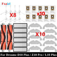 For Dreame Bot D10 Plus / RLS3D / Z10 Pro / L10 Plus Roller Side Brush Filter Mop Dust Bag Robot Vacuums Accessories Part