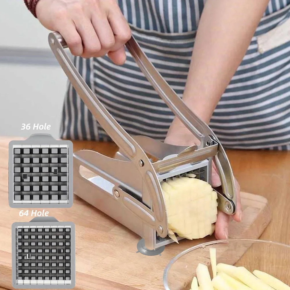 Manual Potato Cutter Stainless Steel French Fries Slicer Fries Cutter Machine For Kitchen Manual Vegetable Cutter Kitchen Gadget