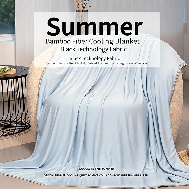 Double-Sided Bamboo Summer Blanket 1.5*2/2*2.2m Cooling Blanket For Summer Sofa Camping Travel Napping Air Conditioning Blanket